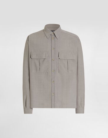 Dolce & Gabbana Virgin wool canvas shirt Multicolor G5OJ2THU2BP