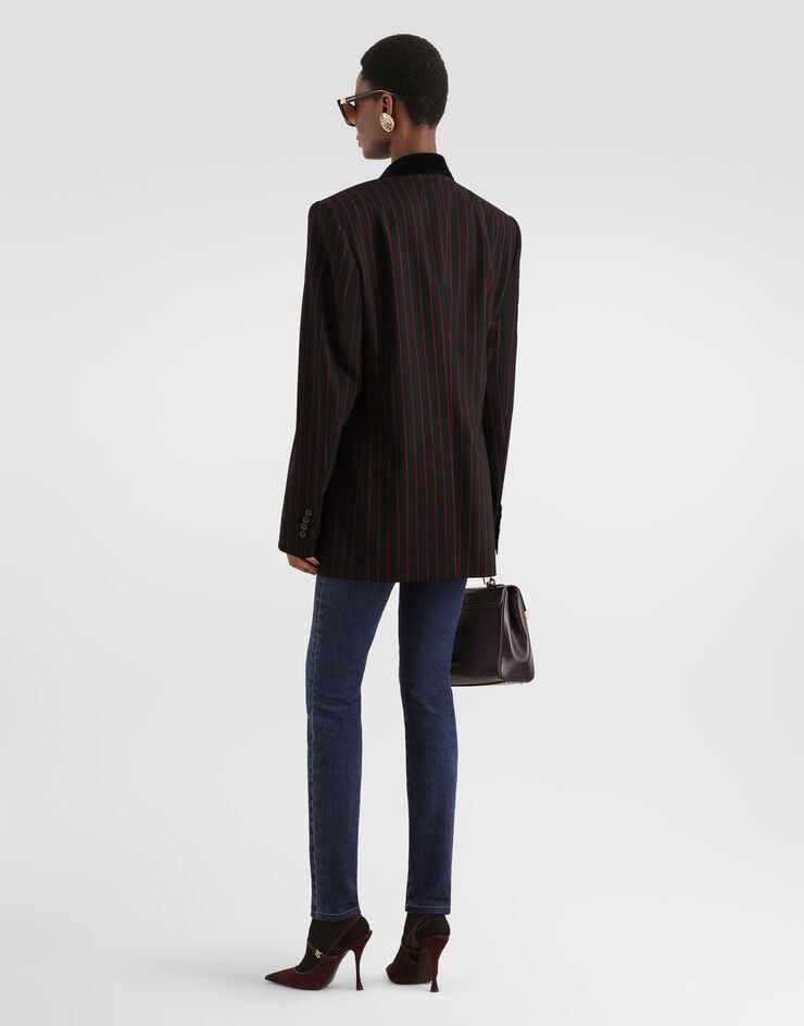 Dolce & Gabbana Double-breasted jacket in pinstripe wool Dolce & Gabbana Double-breasted jacket in pinstripe wool Multicolor F2JALTFRBDU