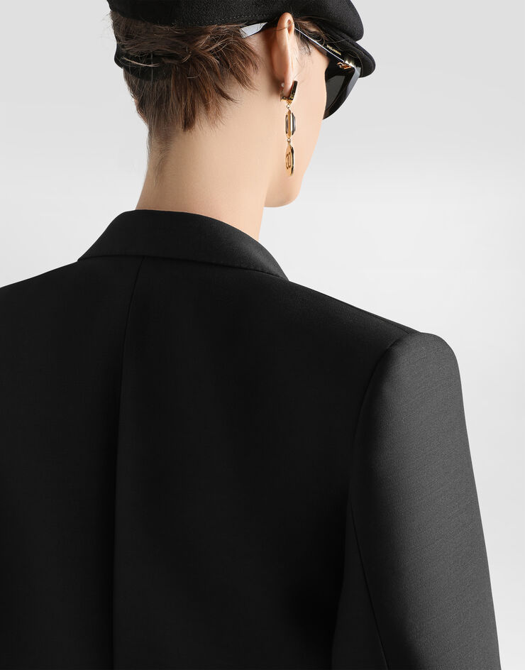 Dolce & Gabbana Double-breasted jacket in faille Black F29N7TFU3R1