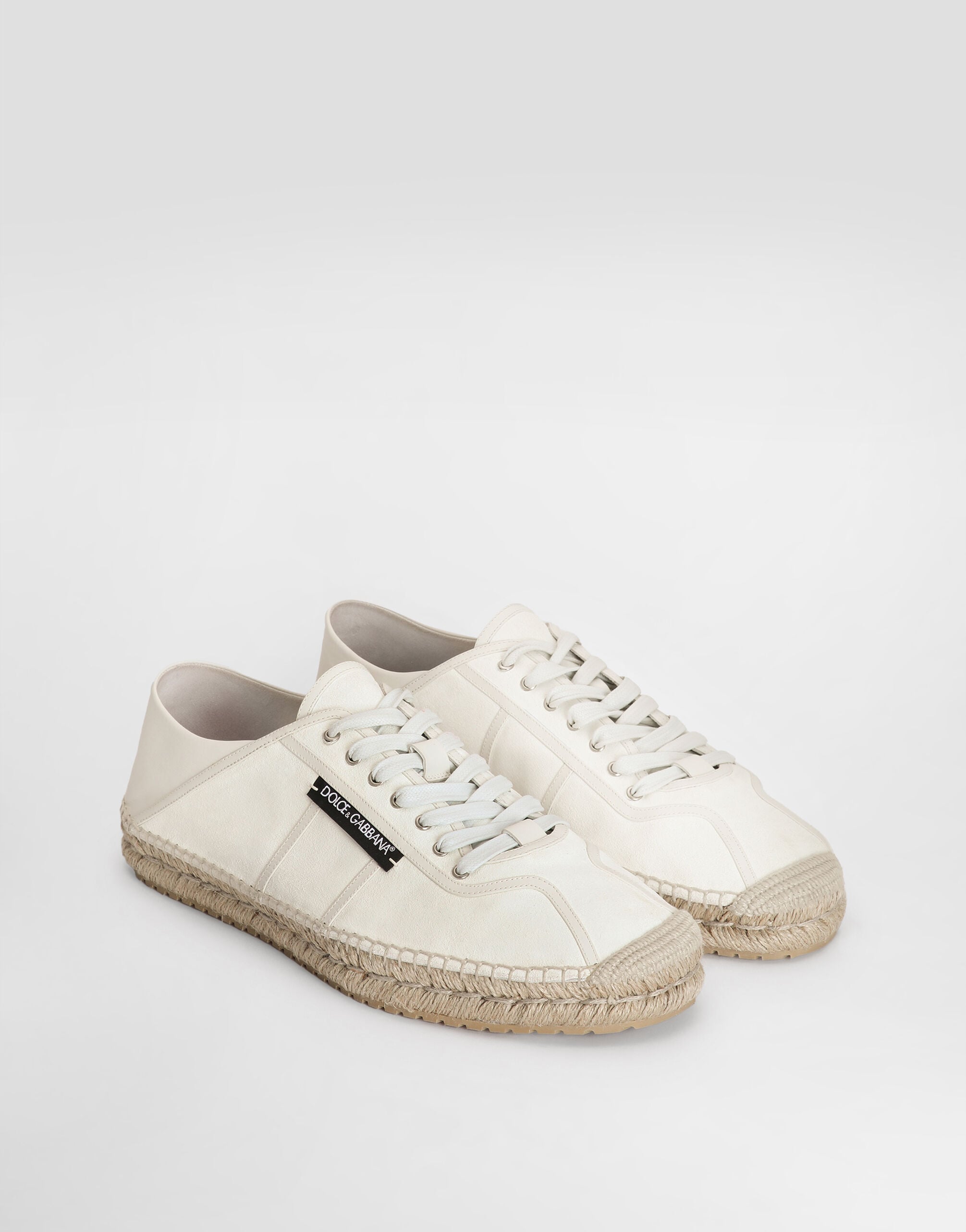 Whiteのメンズ Espadrilles in split lambskin | Dolce&Gabbana®