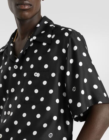 Dolce & Gabbana Polka dot-print silk twill shirt Multicolor G5JH9TIS13M