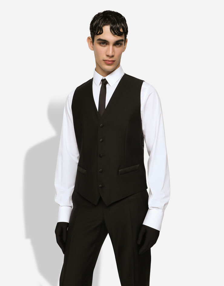 Dolce & Gabbana Abito tuxedo martini lana e seta Nero GK2WMTGG829