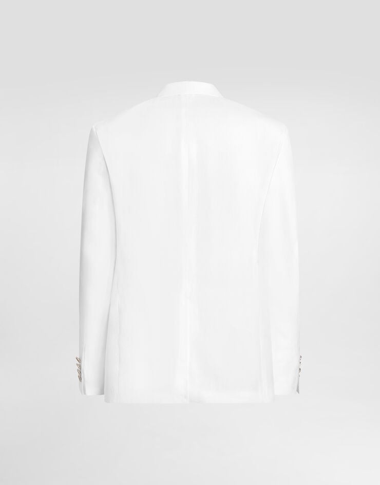 Dolce & Gabbana Veste croisée sicilia light en lin White G2QS7TGK444