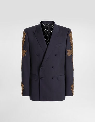 Dolce & Gabbana Double-breasted new martini wool jacket Blue G2VZ9ZFUBFT