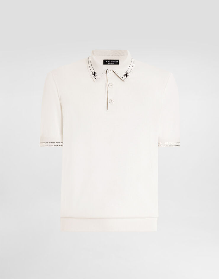 Dolce & Gabbana Silk polo shirt Dolce & Gabbana Silk polo shirt White GXZ02TJBSOI