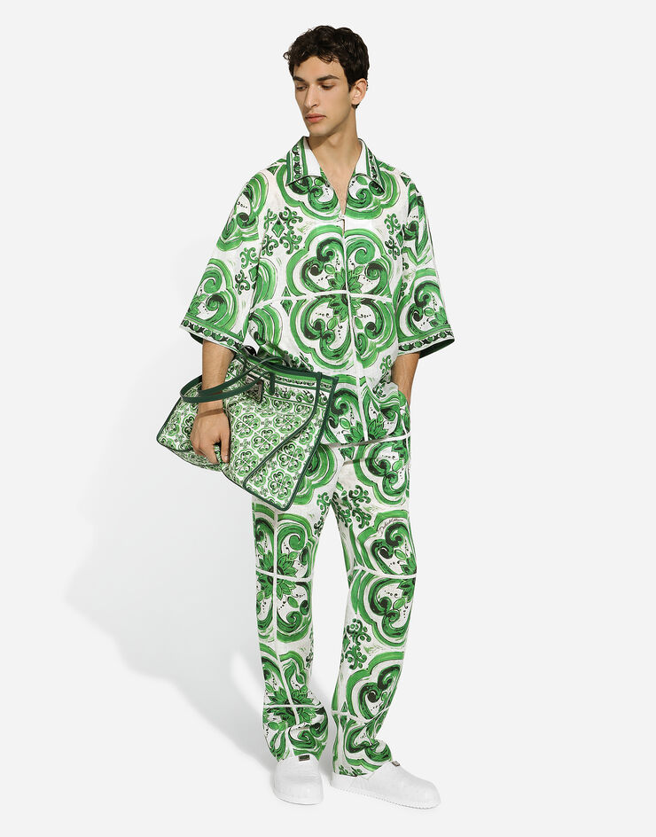Dolce & Gabbana 马约利卡印花亚麻慢跑裤 版画 GV4LHTFP4M8