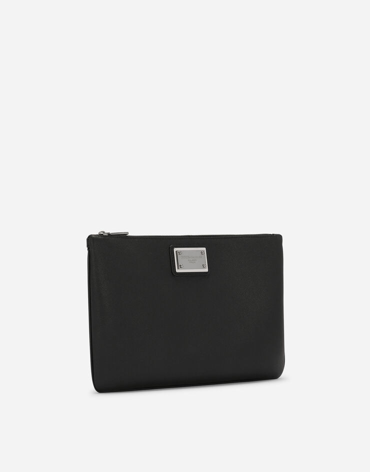 Dolce & Gabbana حقيبة من نايلون وجلد عجل محبب أسود BM2248AD447