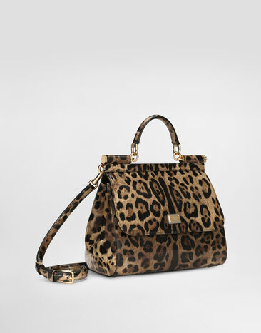 Dolce & Gabbana Large Sicily handbag in leo-print polished calfskin Animal Print BB6002AM568