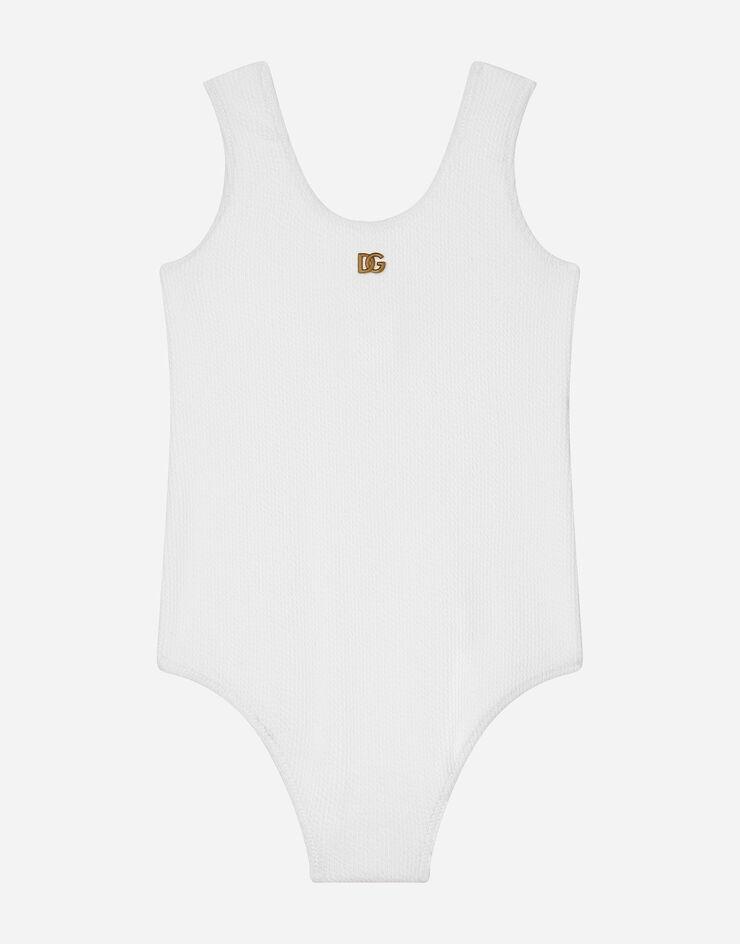 Dolce & Gabbana Costume intero in jersey arricciato Bianco L5J853ON00Q