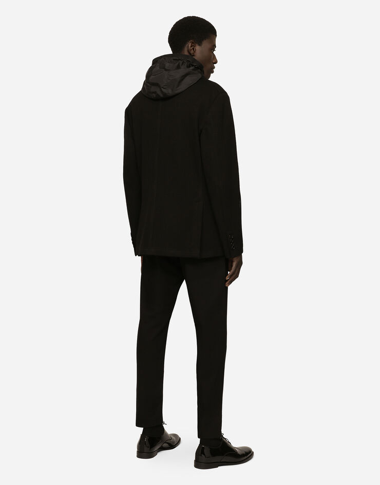 Dolce & Gabbana Hooded jersey jacket and nylon vest Black G9ABFTGF788