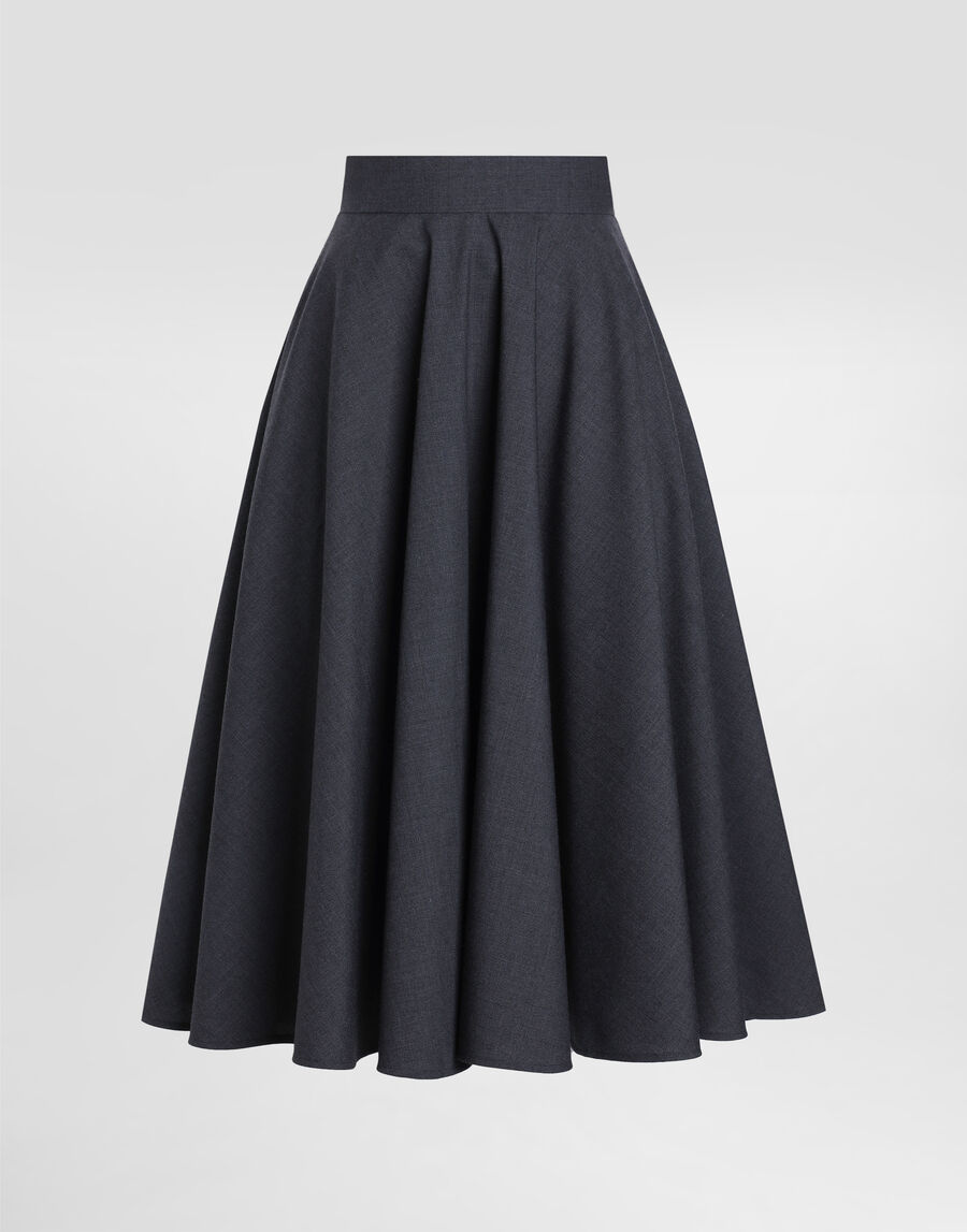 Woolen midi circle skirt
