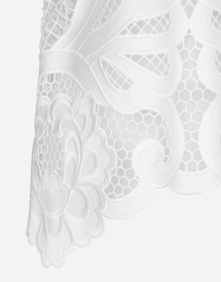 Dolce & Gabbana Top de algodón con bordado cut-out Blanco F7AB6ZGDCJ8