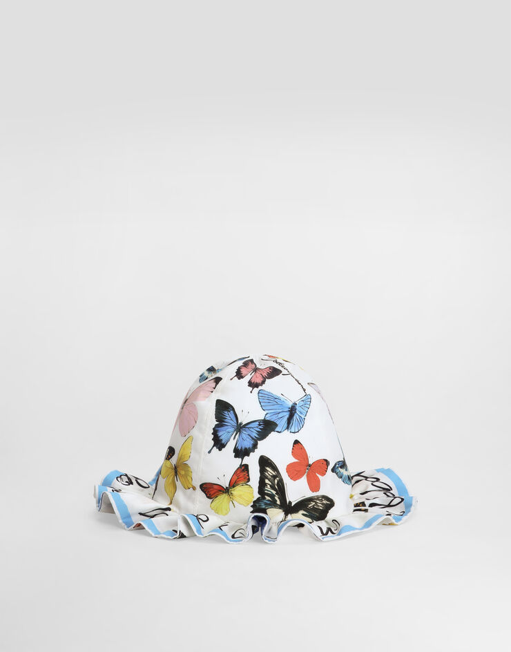 Dolce & Gabbana Fischerhut aus Popeline mit Schmetterlingsprint Print LN5H49FI5KS