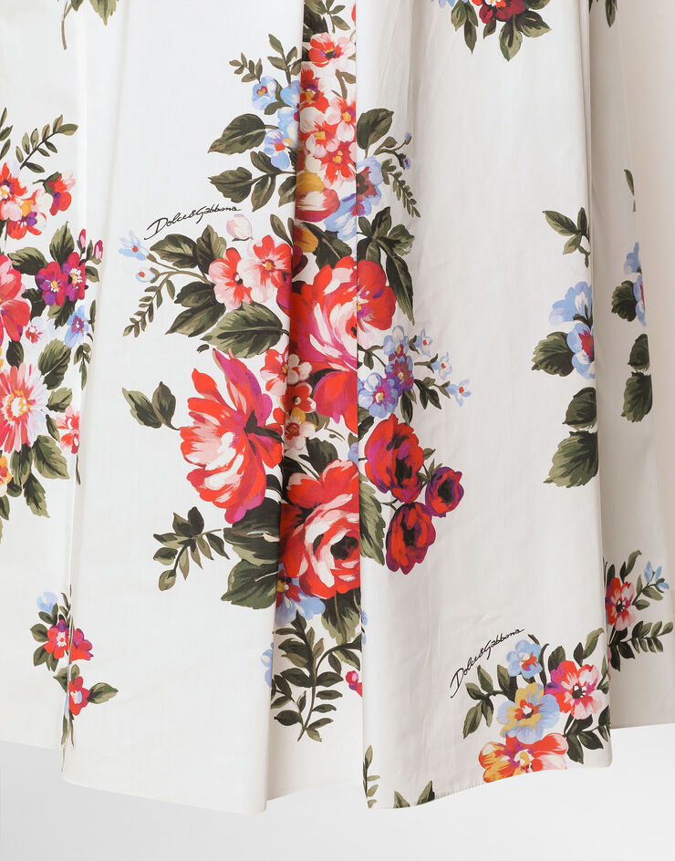 Dolce & Gabbana Falda con pliegues con estampado de ramo floral Multicolor F4DC7THS5UU