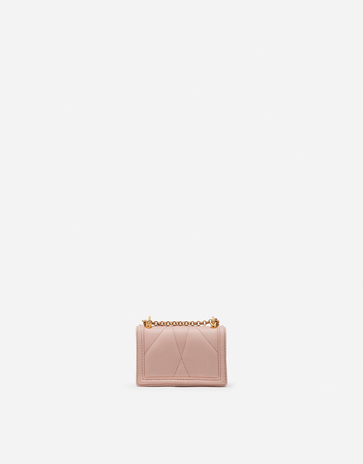 Dolce & Gabbana Devotion micro bag in quilted nappa leather бледно-розовый BI1399AJ114