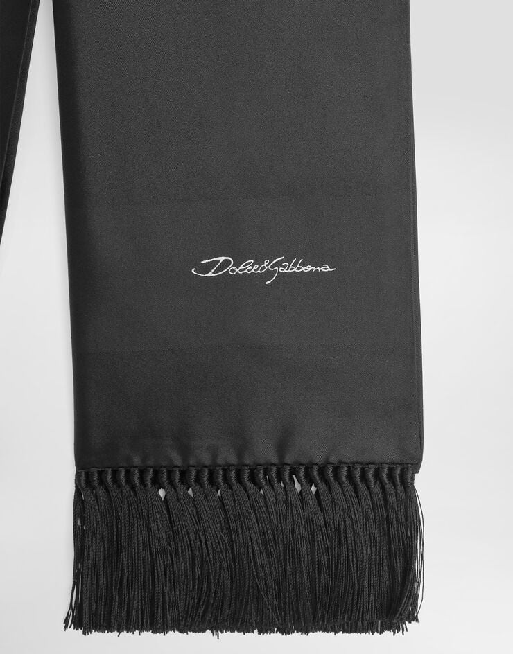 Dolce & Gabbana وشاح من ساتان جاكار Black GQ386EG0UB6