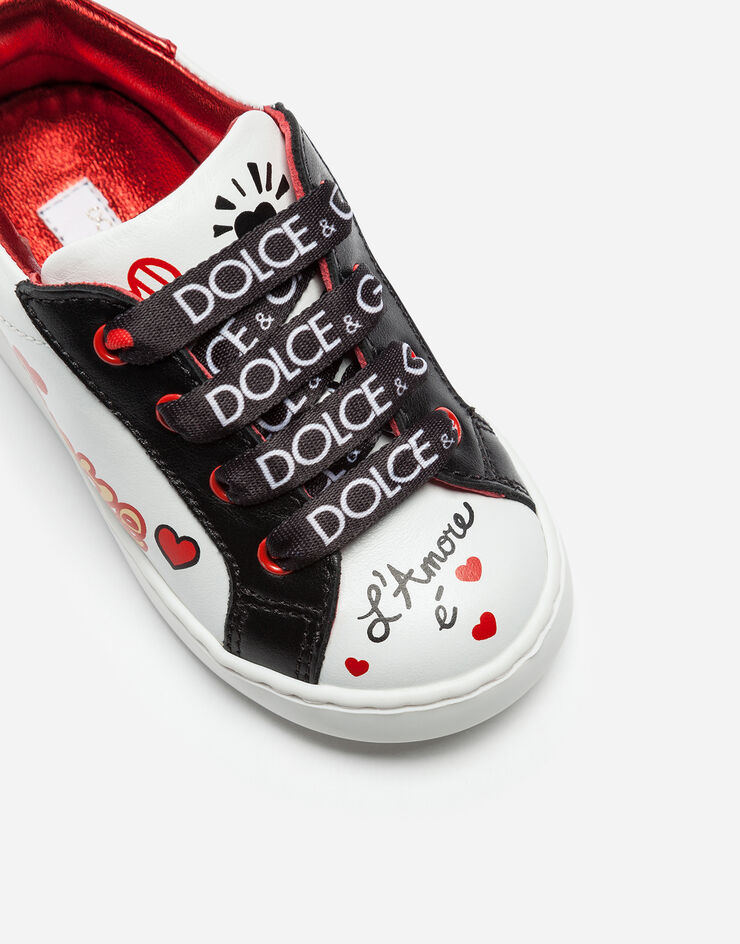 Dolce & Gabbana Calfskin sneakers with DG Amore logo White DN0109AV526
