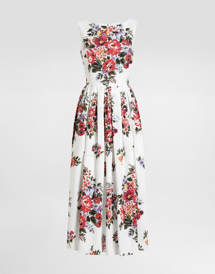 Dolce & Gabbana Flower bouquet-print cotton dress Multicolor F612PTHS5UU