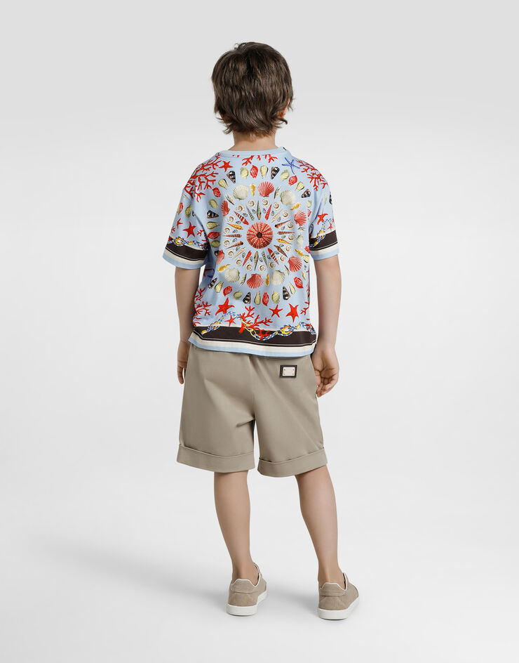 Dolce & Gabbana Shell-print short-sleeved t-shirt Multicolor L4JTHVII7H8