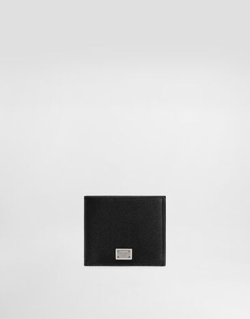 Dolce & Gabbana Calfskin bifold wallet with logo tag Black BP1321AG219
