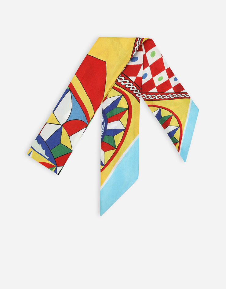Dolce&Gabbana Carretto-print twill headscarf (6x100) Red FS215AGDBTQ