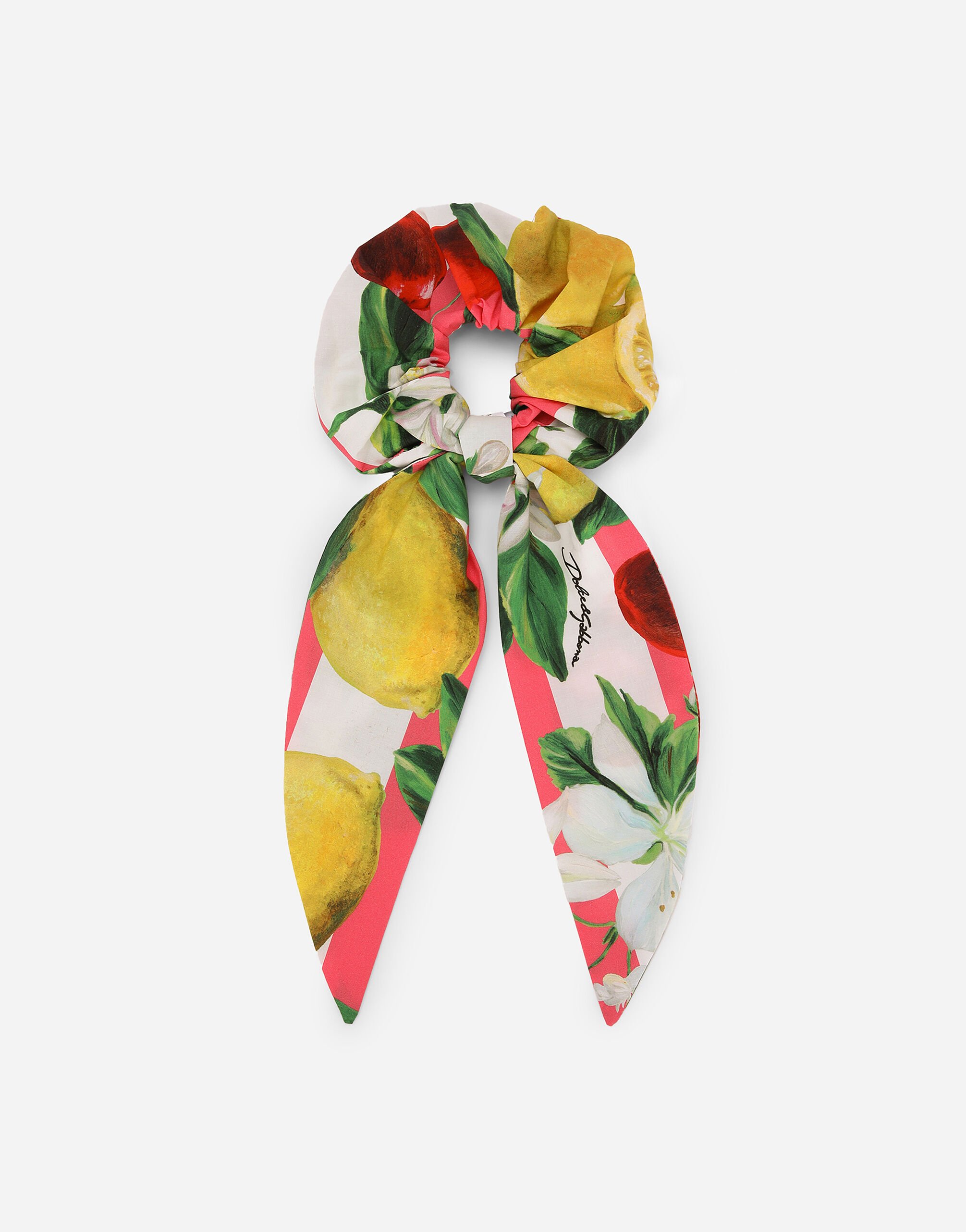 DolceGabbanaSpa Poplin scrunchie with lemon and cherry print Multicolor L52F69LDB53