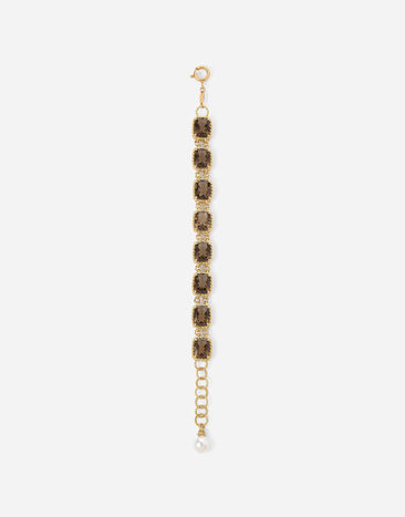 Dolce & Gabbana Anna bracelet in yellow 18kt gold with smoky quartzes Gold WBFA1GWQA01