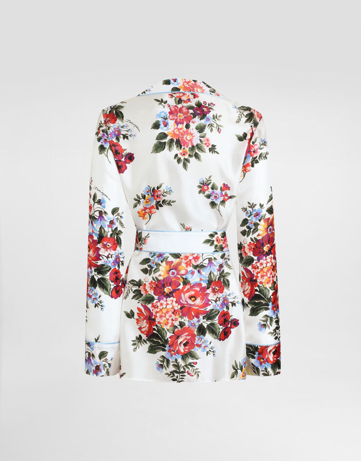 Dolce & Gabbana Flower bouquet-print twill shirt Multicolor F5Q03TIS11I