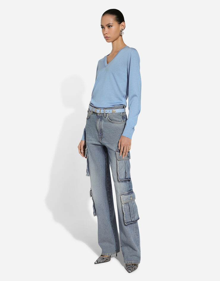 Dolce & Gabbana Vaqueros Cargo en denim de algodón Multicolor FTC60DG8LW2