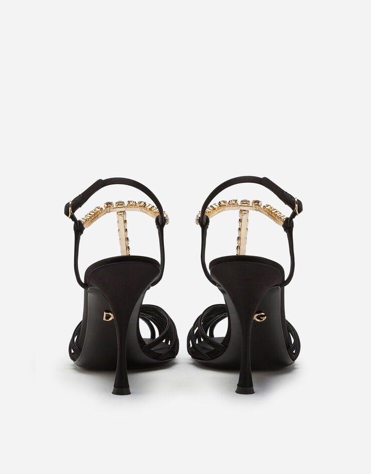 Dolce & Gabbana Satin sandals with jewel application NOIR CR0963A7630