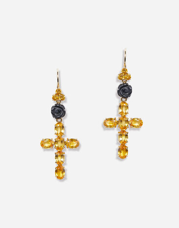 Dolce & Gabbana Family yellow gold earrings with yellow sapphires Gold WADC2GW0001