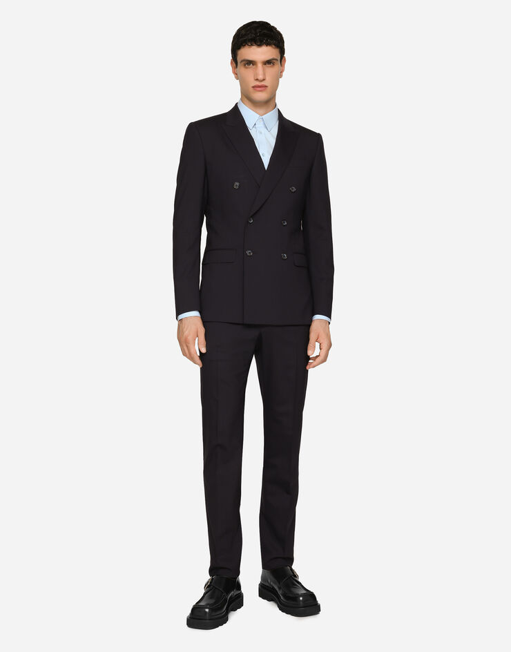 Dolce & Gabbana Double-breasted stretch wool Martini-fit suit Blue GK7SMTGF874