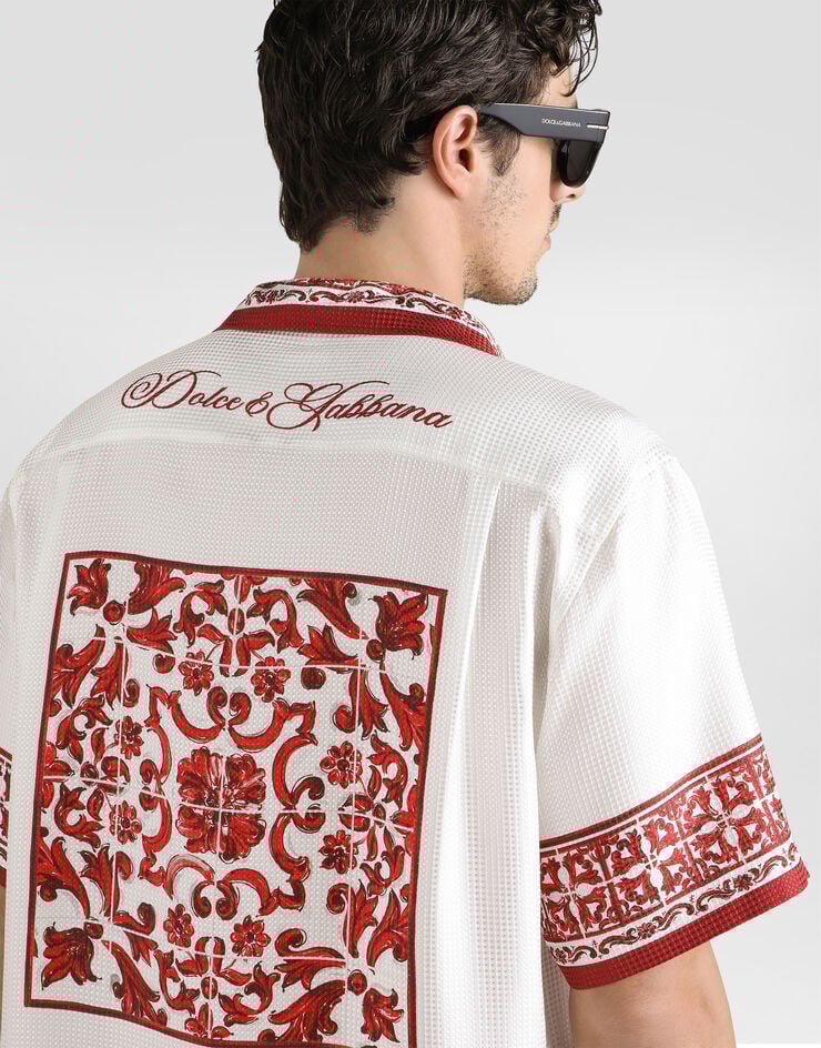 Dolce & Gabbana Majolica-print jacquard hawaii shirt Multicolor G5JH9THI135