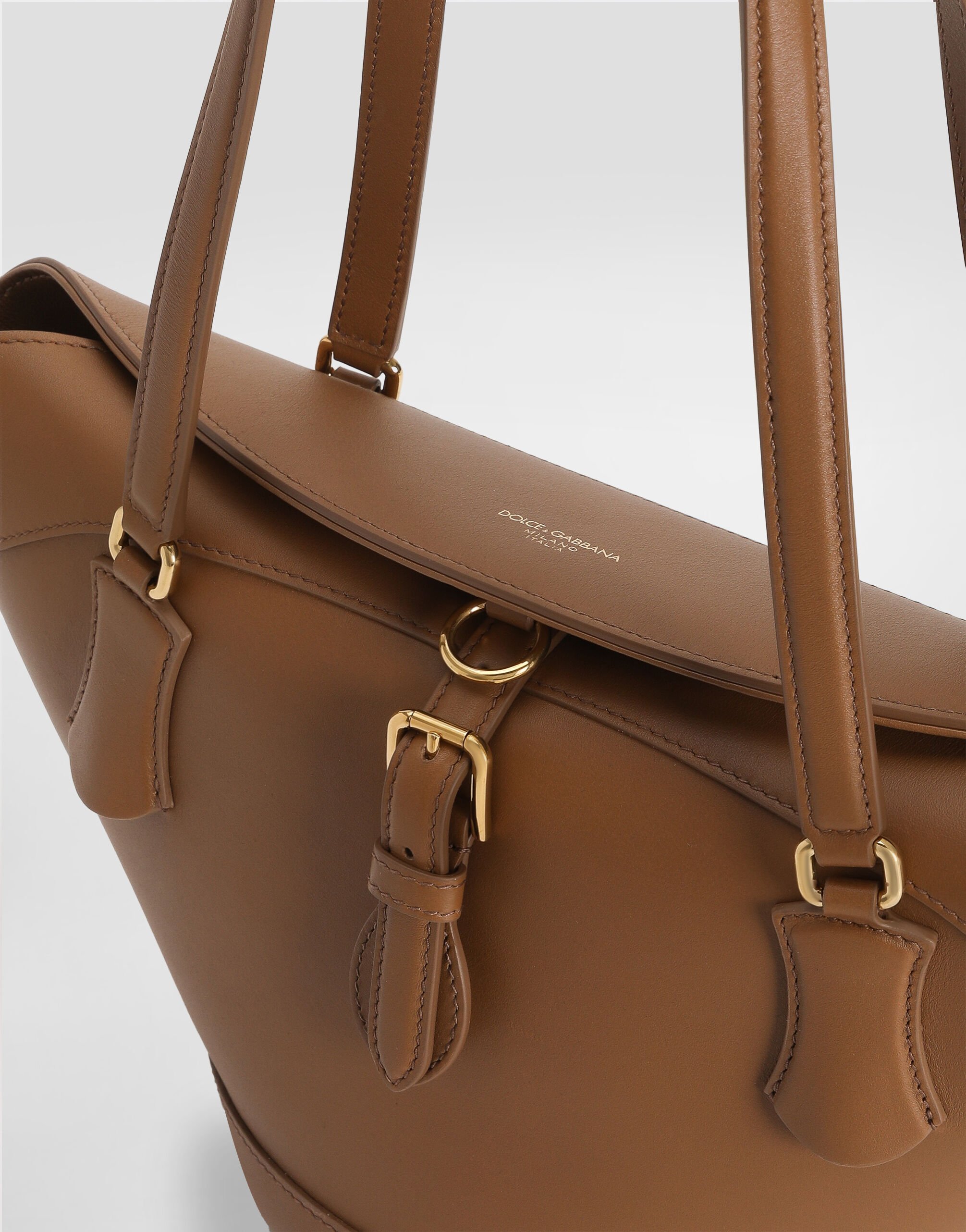 Capri coffa bag in calfskin in Brown for Women | Dolce&Gabbana® US