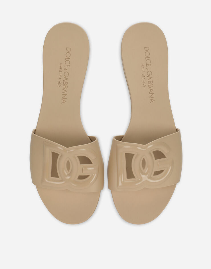 Dolce & Gabbana Badepantolette aus Gummi Beige CW2215AN994