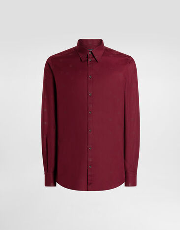 Dolce & Gabbana Hemd Martini aus Popeline mit Logo-Print Multicolor G5ML1THS5T7