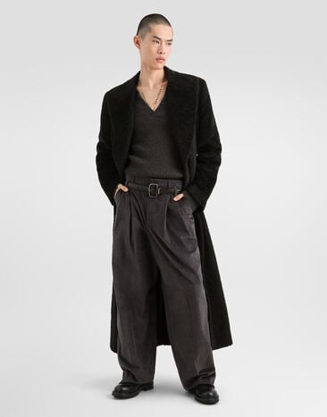 Dolce & Gabbana Double-breasted alpaca coat Black G047RTHU2A4