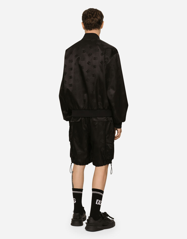 Dolce & Gabbana DG satin jacquard jacket with branded tag Black G9XQ9TFJSB7
