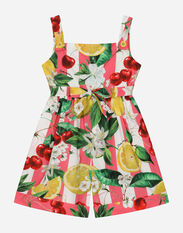 Dolce & Gabbana Poplin jumpsuit with lemon and cherry print Print L53DI6HS5QR