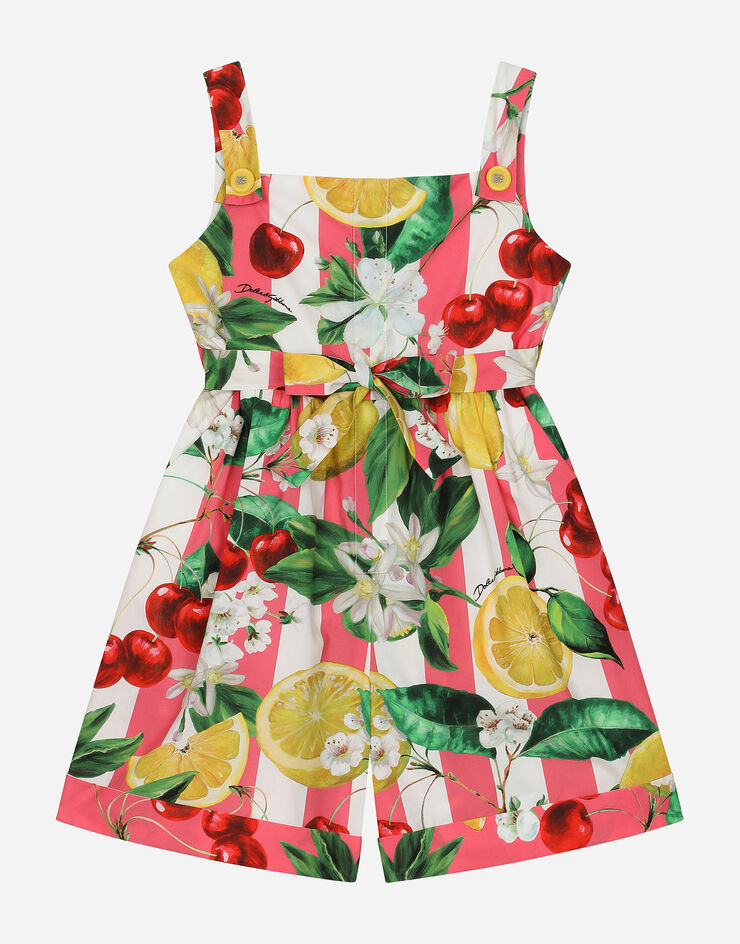 Dolce & Gabbana Poplin jumpsuit with lemon and cherry print Print L53DT6HS5Q6