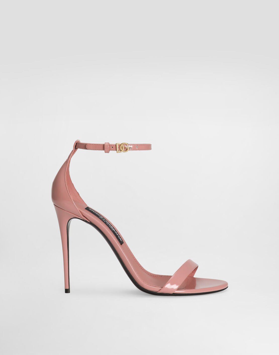 SL LOGO FLAT SANDALS BLACK POLISHED CALFSKIN main image 1