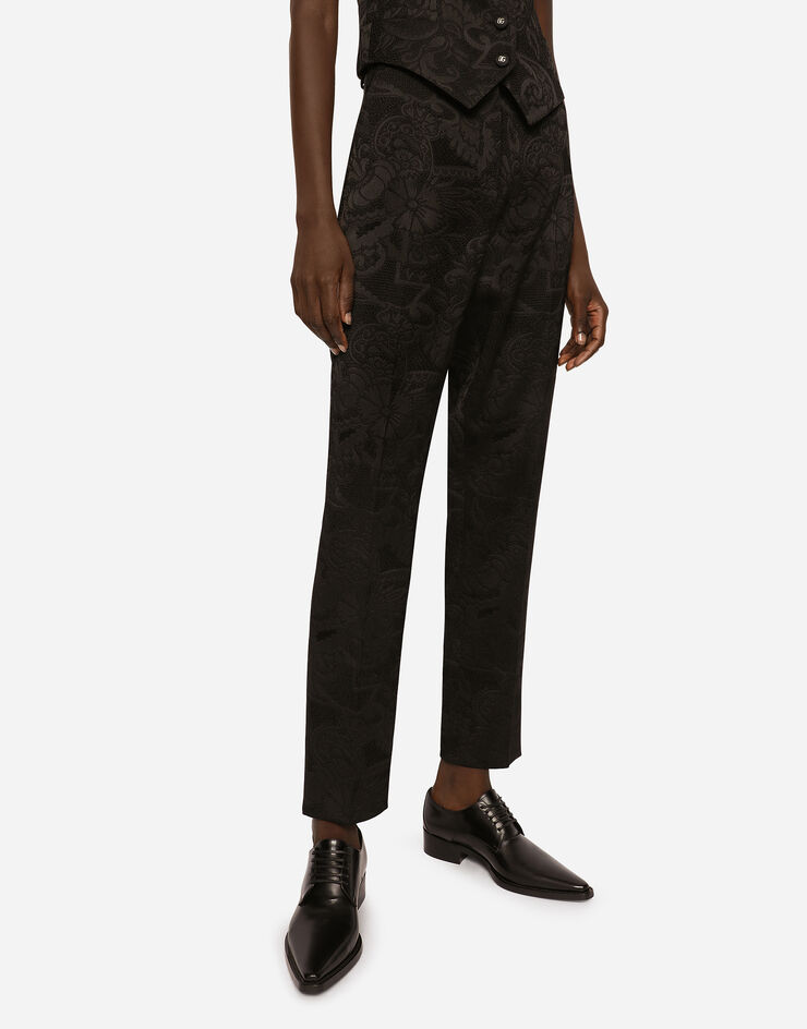 Dolce & Gabbana Pantaloni in jacquard floreale Nero FTAM2TFJRD0