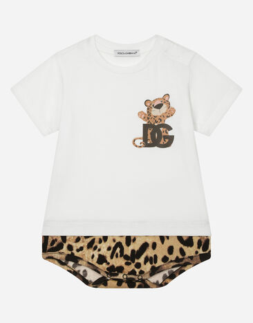 Dolce & Gabbana Pelele de punto con estampado baby leo Imprima L21O84G7EX8