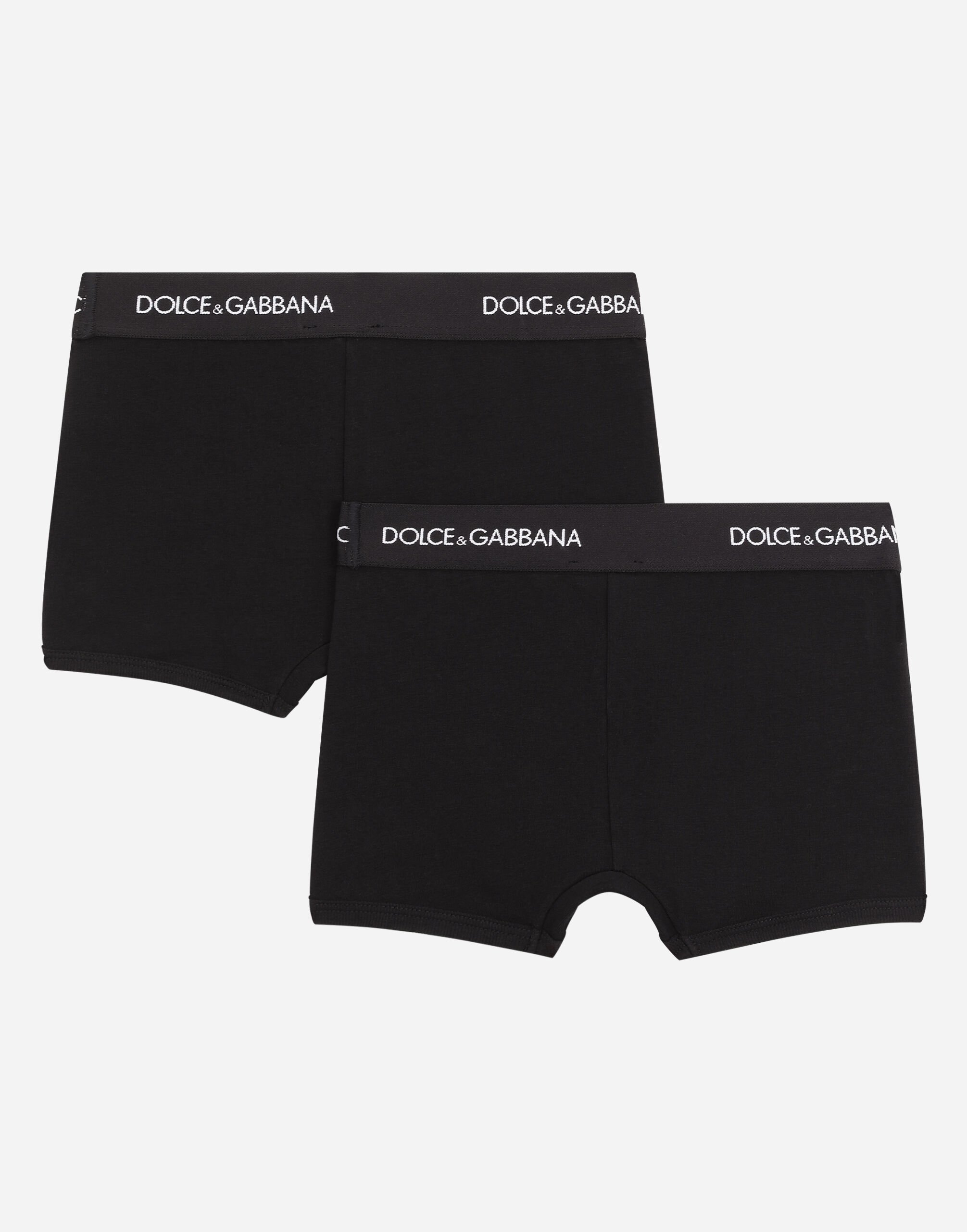Boxer two-pack with branded elastic in Black for Boys