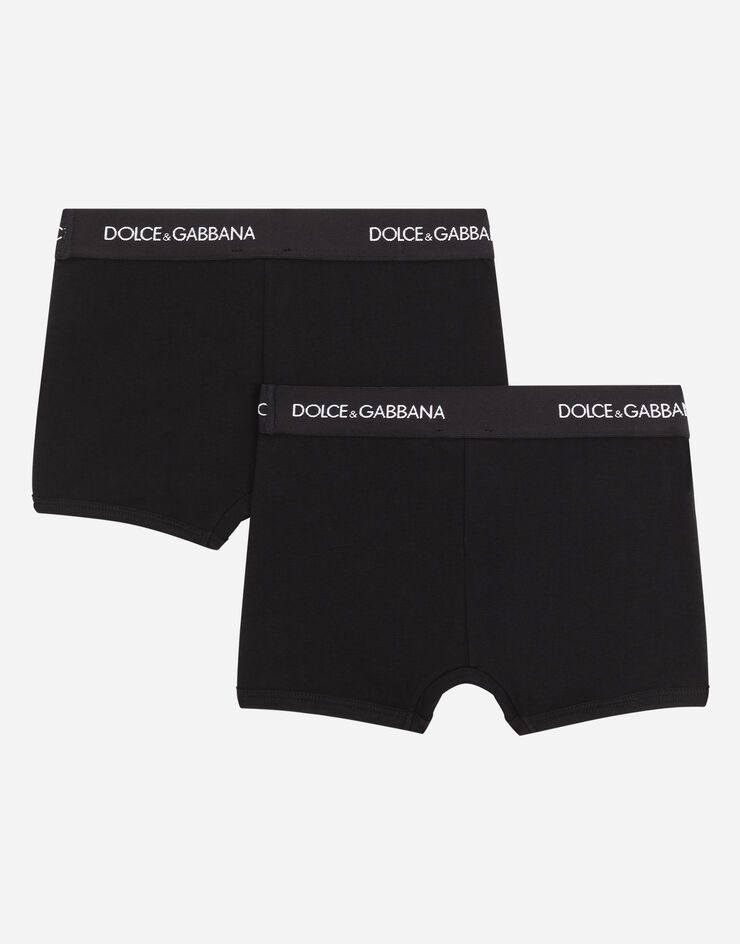 Dolce & Gabbana 徽标弹力饰带平角裤（两件入） 黑 L4J701G7OCT