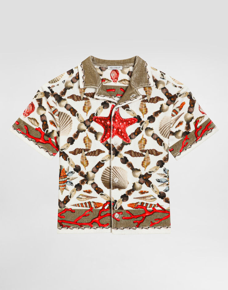Dolce & Gabbana Shell-print cotton terry shirt Multicolor L4JS49II7HV