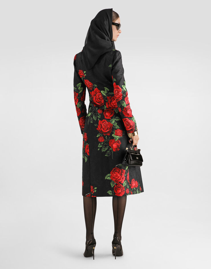 Dolce & Gabbana Rose-print brocade coat Multicolor F0Y60TFSTB4