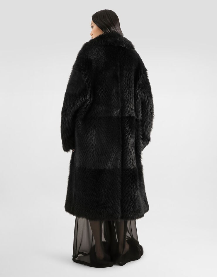 Dolce & Gabbana Single-breasted shearling coat Dolce & Gabbana Single-breasted shearling coat Black F0Y17FFUP89