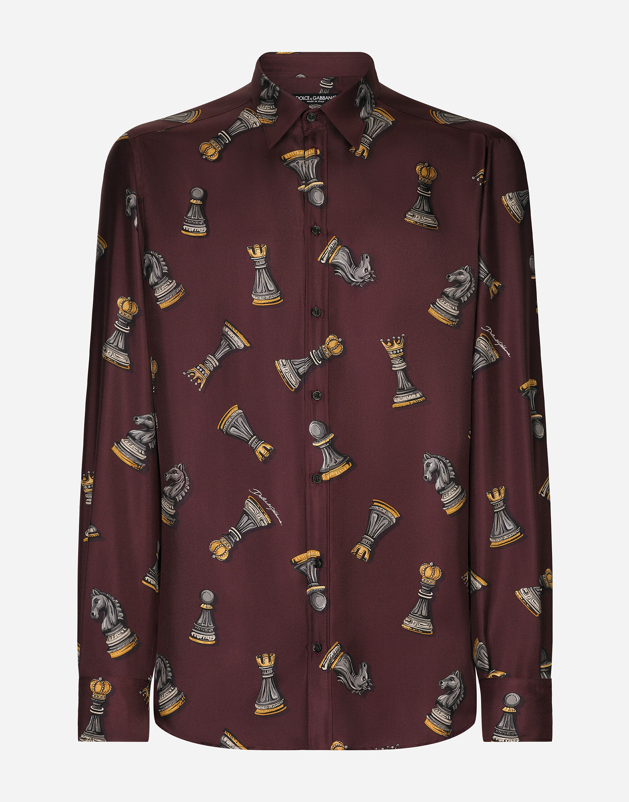 Printed silk Martini fit shirt