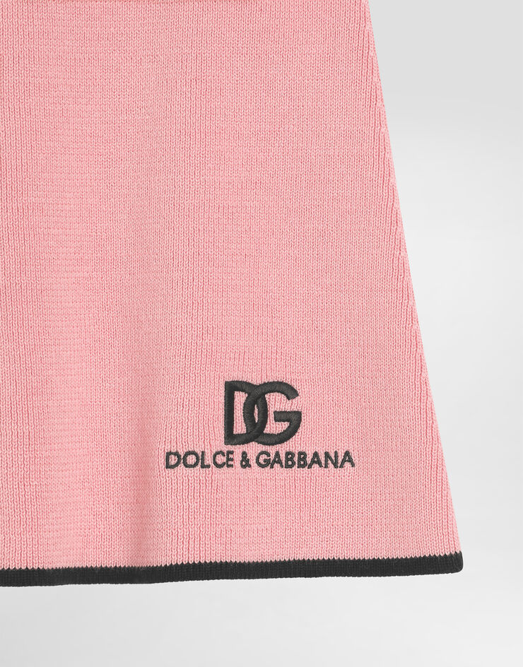 Dolce & Gabbana Knit skirt with DG logo Pink L5KI05JFMLL